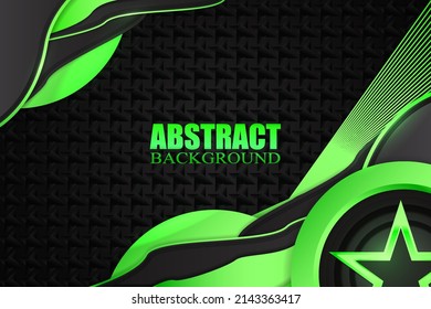 Abstract fluid background with black and green color