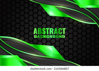 Abstract fluid background with black and green color