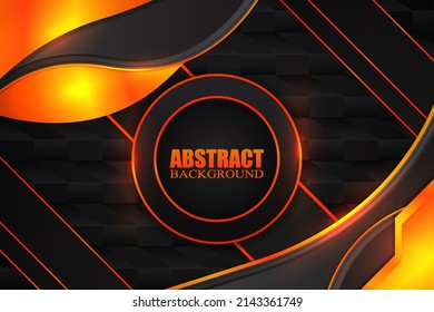 Abstract fluid background with black and orange color