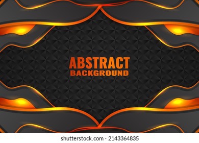 Abstrakter, flüssiger Hintergrund mit schwarz-orangefarbenem Hintergrund