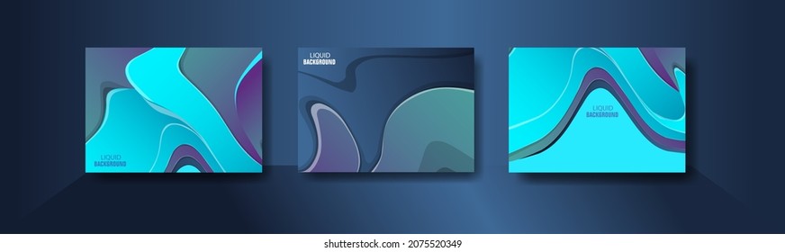 Abstrakter, flüssiger Hintergrund in blauer Farbe. Flüssige dynamische Farbverlustwelle. Flüssiger Marmor-Textur. Vektorgrafik