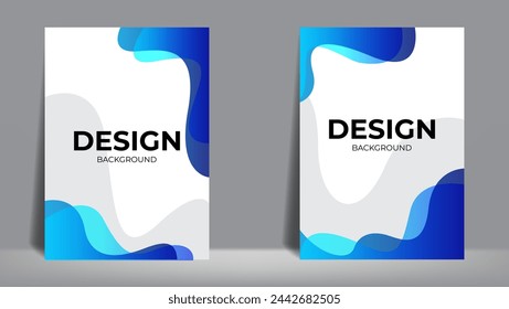 abstract fluid background with blue color with a4 dimension. poster, cover, banner, flyer, etc. vector illustration