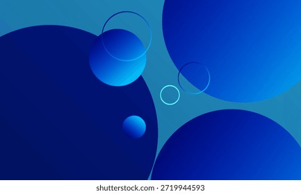 Fondo fluido abstracto con color azul. Composición de Formas circulares. Composición y Elementos de Formas dinámicas. Color de fondo degradado moderno y de moda. Eps10