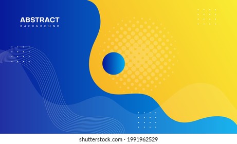 Abstract fluid background with blue and orange color