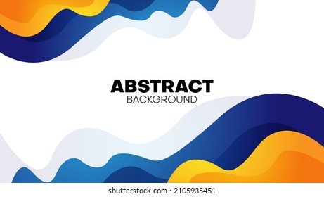 abstract fluid background and blue   orange color white background  vector illustration