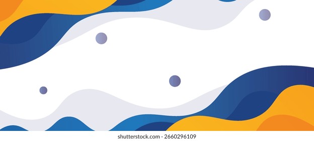 abstract fluid background with blue and orange color on white background.