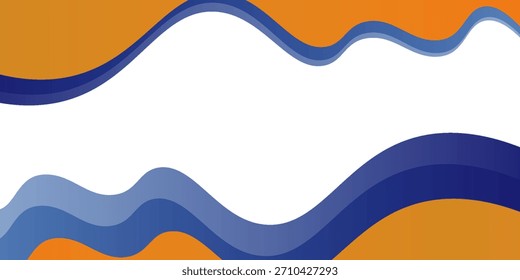 Fondo fluido abstracto con color azul y naranja sobre fondo blanco. Ilustración vectorial