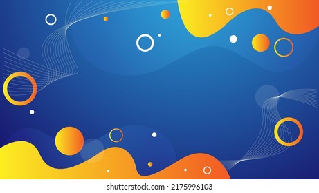 fondo fluido abstracto de color azul y amarillo. ilustración vectorial