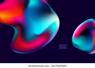 Abstract Fluid background of colorful bubbles. Elegant iridescent wallpaper.