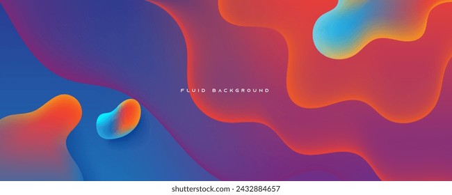 Abstract fluid background colorful liquid color design vector