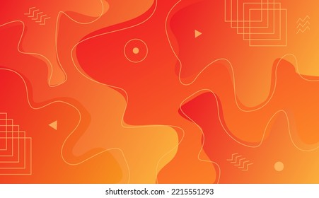 Abstract fluid background with dynamic orange color concept. Creative illustration for poster, brochure, landing, page, cover, ad, promotion. Eps10 vector