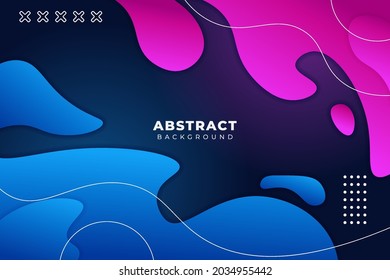 Abstract Fluid Background Dynamic Wavy Shape Blue Pink with Lines