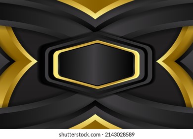 Resumen de la forma de la elipse de fondo del fluido con color negro y dorado