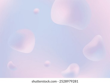 Fondo fluido abstracto con forma orgánica flotante rosa y azul para el Anuncio de redes sociales de Fondo de pantalla