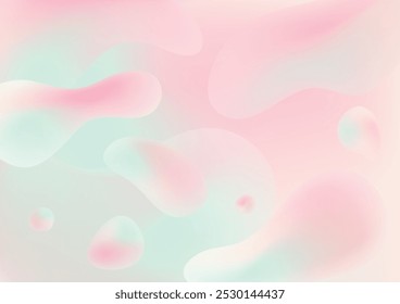 Fondo fluido abstracto con forma orgánica flotante rosa, verde para el Anuncio de redes sociales de Fondo de pantalla