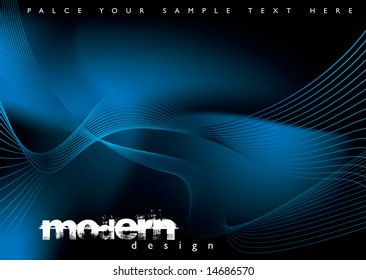 Abstract fluid background with a flowing design in blue and black