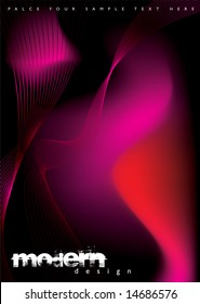 Abstract fluid background with a flowing design in red and black