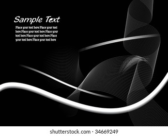 Abstract fluid background with a flowing design in black