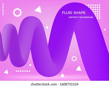 Abstract fluid background, geometric 3d shape illustration