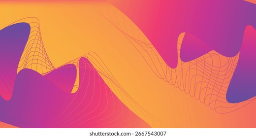 Fondo fluido Abstractas con color degradado. Composición de Formas fluidas. Fondo degradado de moda.