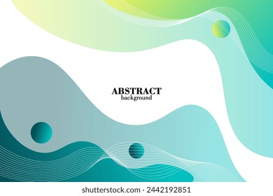 Fondo fluido abstracto con fondo de diseño de onda de color verde y amarillo. Vector Eps10
