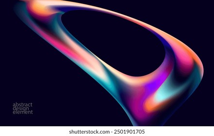 Abstract fluid background of iridescent glass shape. Elegant colorful wallpaper.