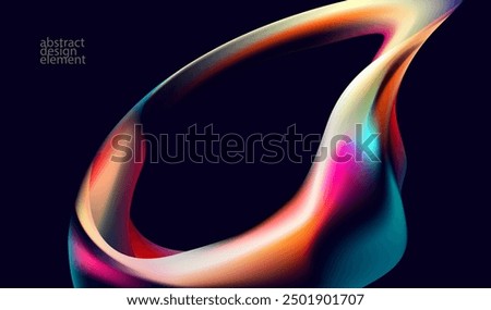 Abstract fluid background of iridescent glass shape. Elegant colorful wallpaper.