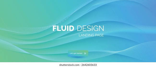 Abstract Fluid Background with Lines, Vector Illustration