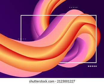 Abstract fluid background, multicolour abstracted backdrop with frame for banner.