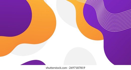 Fondo fluido abstracto con color naranja y púrpura. Diseño moderno y creativo de moda