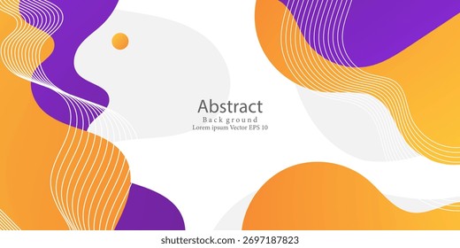Fondo fluido abstracto con color naranja y púrpura. Diseño moderno de moda en Ilustración vectorial