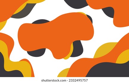 abstract fluid background orange yellow black color on white background vector design.