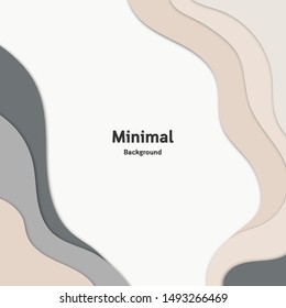 Abstract fluid background. Paper art style background. Minimal background. Abstract colorful background.