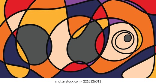 Abstract fluid background in retro outline and color design. Trendy geometric for poster, flyer, banner, and creative project