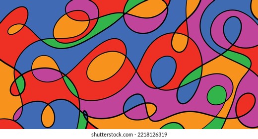 Abstract fluid background in retro outline and color design. Trendy geometric for poster, flyer, banner, and creative project