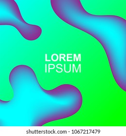 Abstract fluid background template. Holographic, modern and futuristic concept.