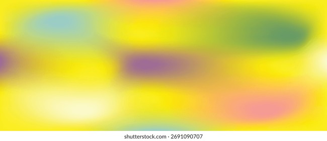 Abstract Fluid Background with Vibrant Yellow Base and Blended Hues of Blue, Green, Purple, and Pink