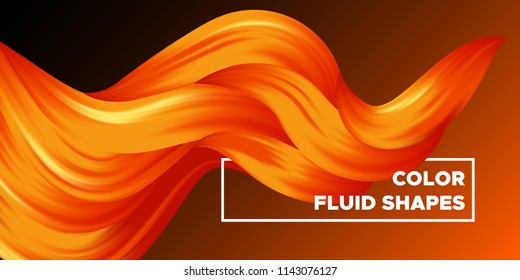 Abstract Fluid Background. Wave Liquid Shapes with 3D Effect. Modern Flow Poster. Vector Illustration EPS10. Beautiful Interweaving. Creative Art Design. Color Fluid for Business Template, Cover.