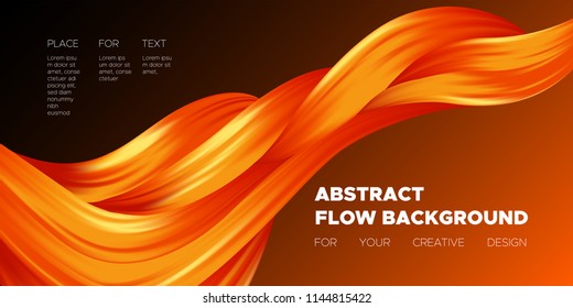 Abstract Fluid Background. Wave Liquid Shapes with 3D Effect. Modern Flow Poster. Vector Illustration EPS10. Beautiful Interweaving. Creative Art Design. Color Fluid for Business Template, Cover.