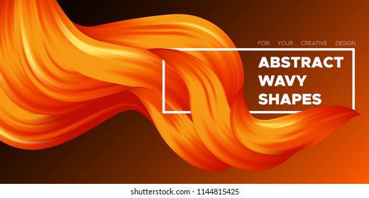 Abstract Fluid Background. Wave Liquid Shapes with 3D Effect. Modern Flow Poster. Vector Illustration EPS10. Beautiful Interweaving. Creative Art Design. Color Fluid for Business Template, Cover.