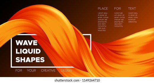 Abstract Fluid Background. Wave Liquid Shapes with 3D Effect. Modern Flow Poster. Vector Illustration EPS10. Beautiful Interweaving. Creative Art Design. Color Fluid for Business Template, Cover.