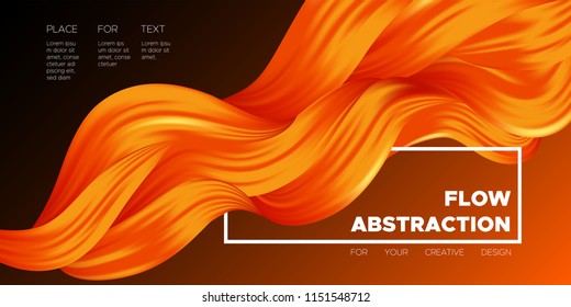 Abstract Fluid Background. Wave Liquid Shapes with 3D Effect. Modern Flow Poster. Vector Illustration EPS10. Beautiful Interweaving. Creative Art Design. Color Fluid for Business Template, Cover.