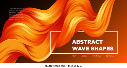 Abstract Fluid Background. Wave Liquid Shapes with 3D Effect. Modern Flow Poster. Vector Illustration EPS10. Beautiful Interweaving. Creative Art Design. Color Fluid for Business Template, Cover.