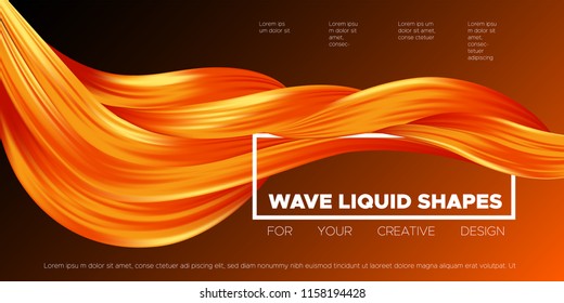 Abstract Fluid Background. Wave Liquid Shapes with 3D Effect. Modern Flow Poster. Vector Illustration EPS10. Beautiful Interweaving. Creative Art Design. Color Fluid for Business Template, Cover.