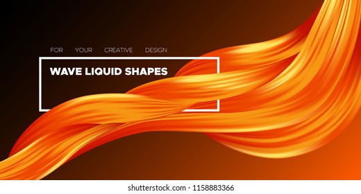 Abstract Fluid Background. Wave Liquid Shapes with 3D Effect. Modern Flow Poster. Vector Illustration EPS10. Beautiful Interweaving. Creative Art Design. Color Fluid for Business Template, Cover.