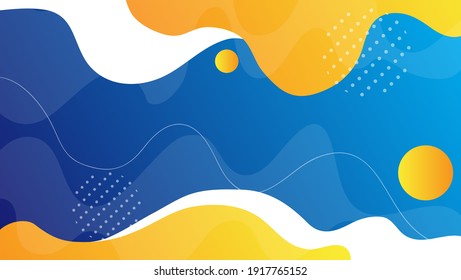 abstract fluid background and yellow   blue color