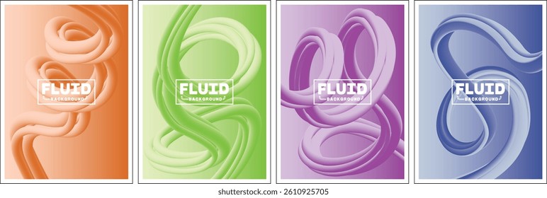 Abstract Fluid Backgrounds Vector Illustration Set.