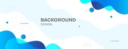 Abstract Fluid Banner Background With Blue Color. Vector Illustration