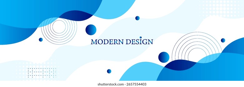 abstrakter, fließender Banner-Hintergrund mit blauer Farbe. Vektorgrafik usw.