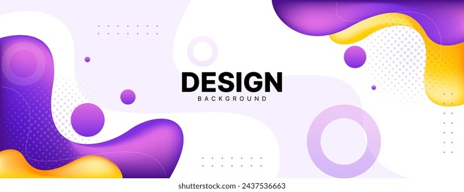 abstract fluid banner background with purple and yellow color. vector illustration